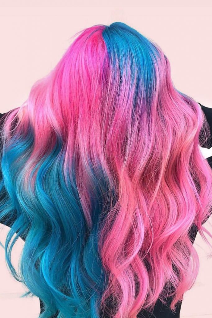 Bright Color Blocking Hair