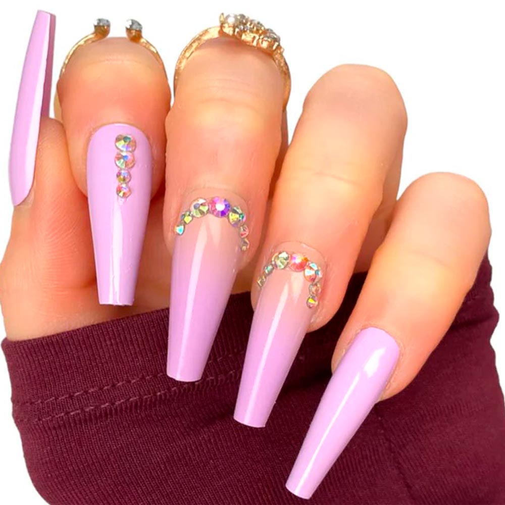Lilac Ombre with Rhinestones