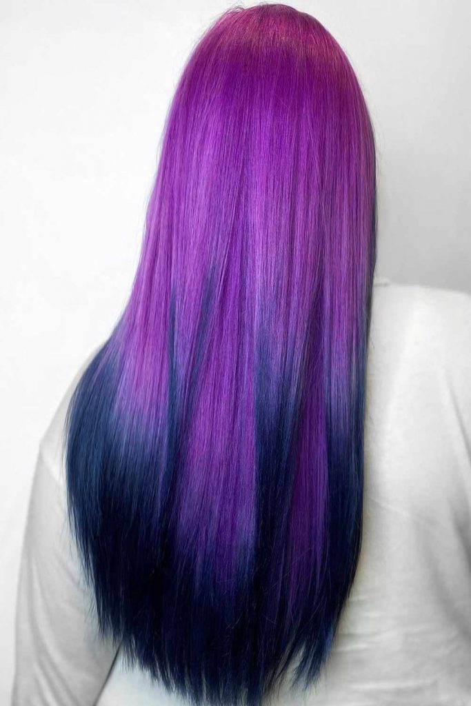 Purple Magenta with Black Blue Tips