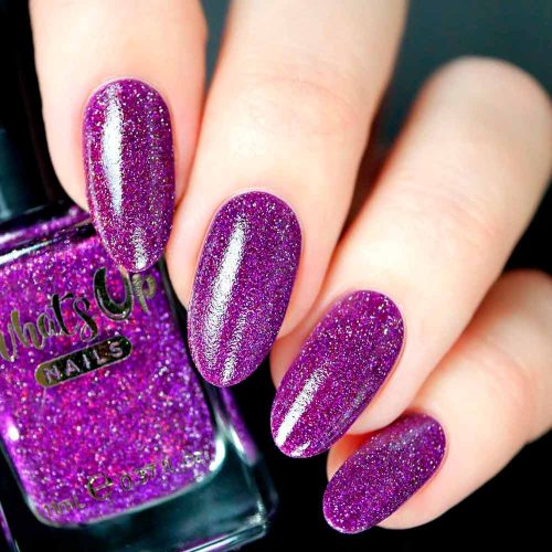Sparkly Glitter Purple Nails
