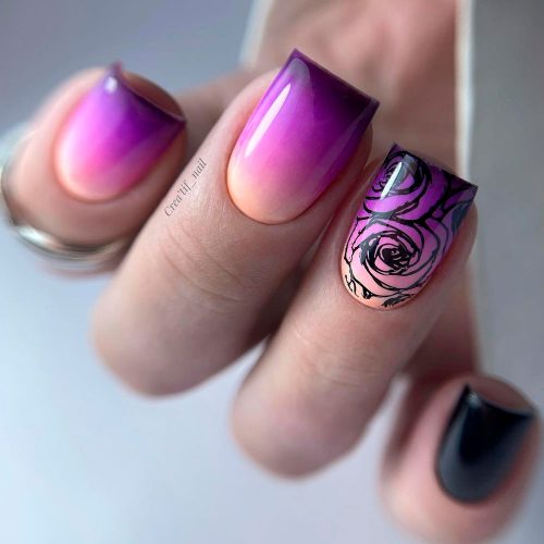 Trendy Purple Nail Designs With Ombre
