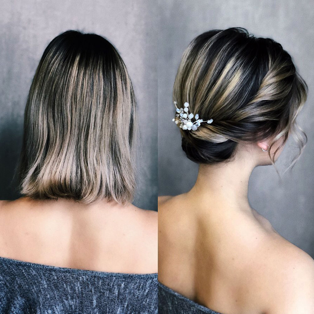 Low Bun with a Twisted Part