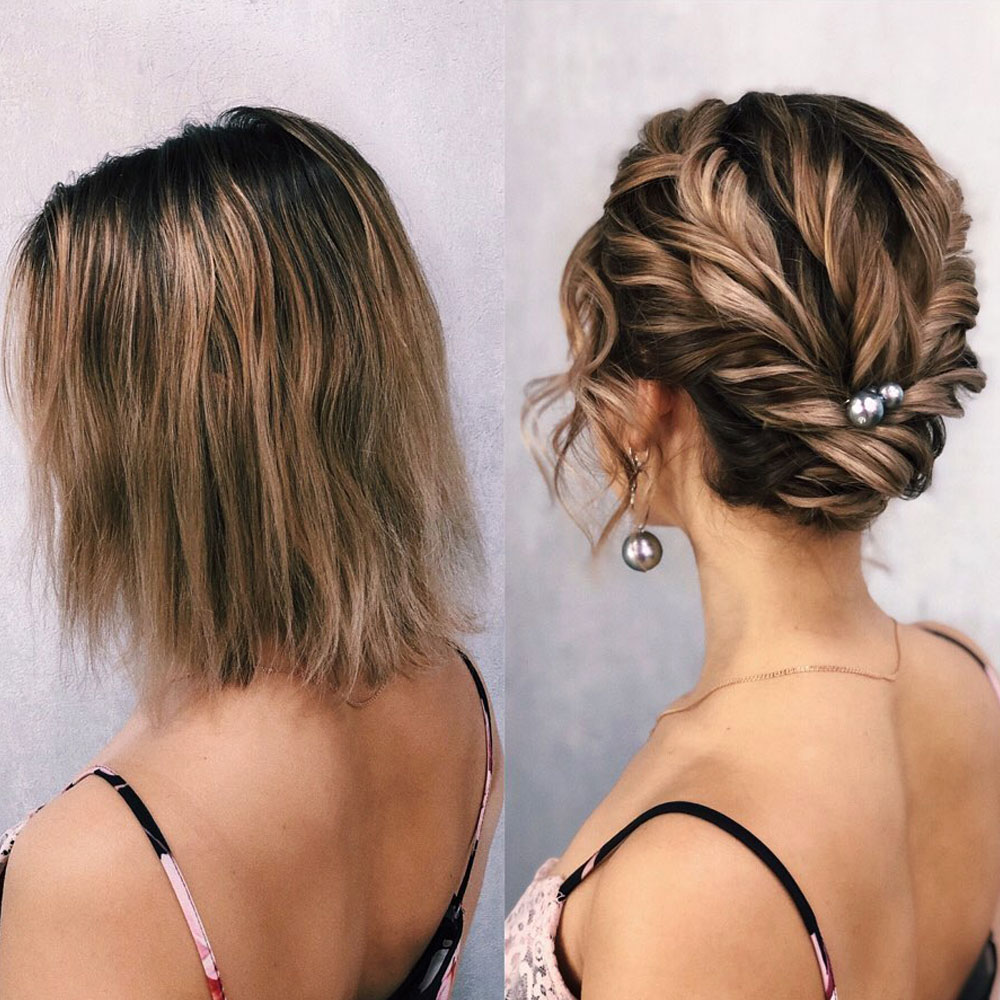 Multi-Twisted Shoulder Hair Updo Hairstyle