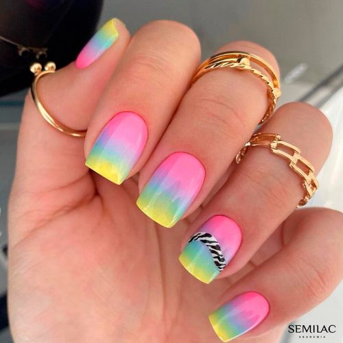 Bright Ombre With Accented Finger