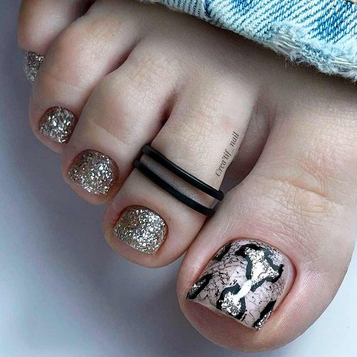 Abstract Toe Nails Designs