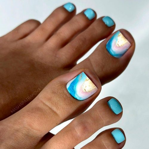 Aqua Toe Nail Designs