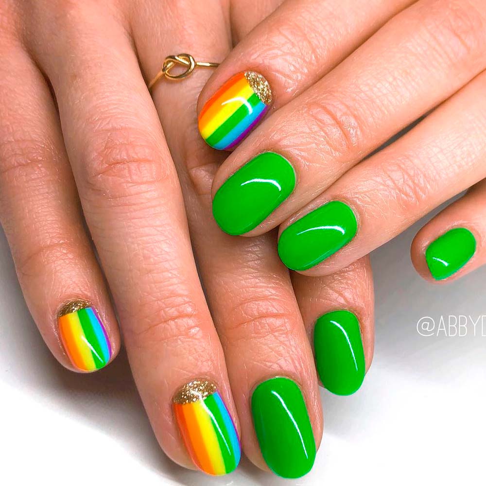 Easy Rainbow Nails