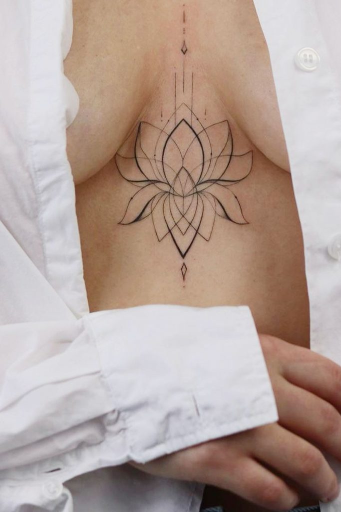Under breast Lotus Flower