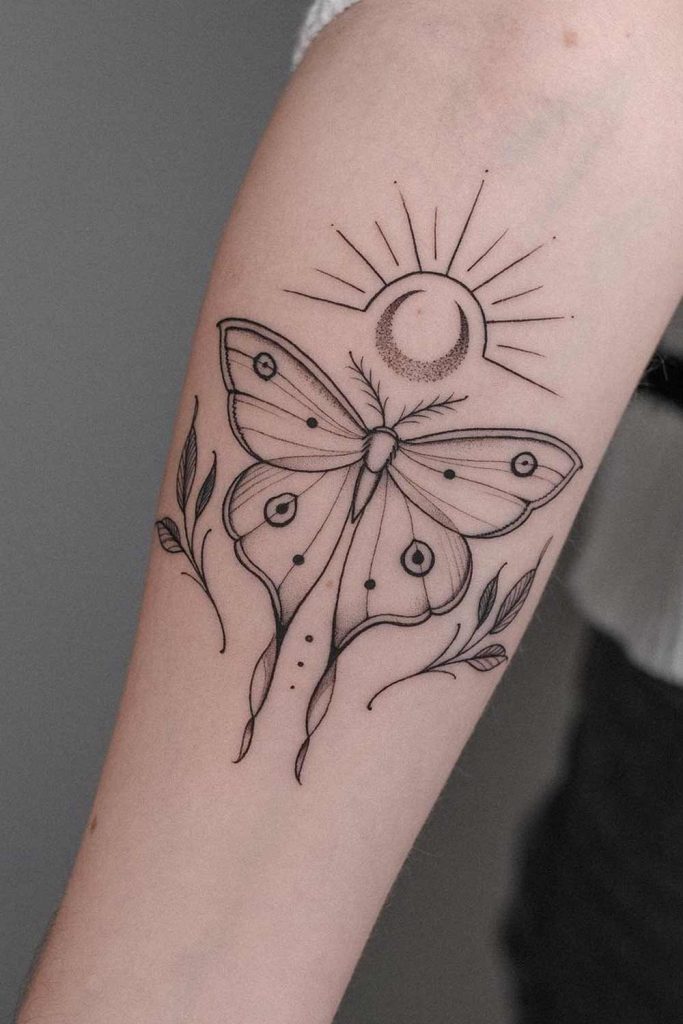 Luna Moth Simple Tattoo