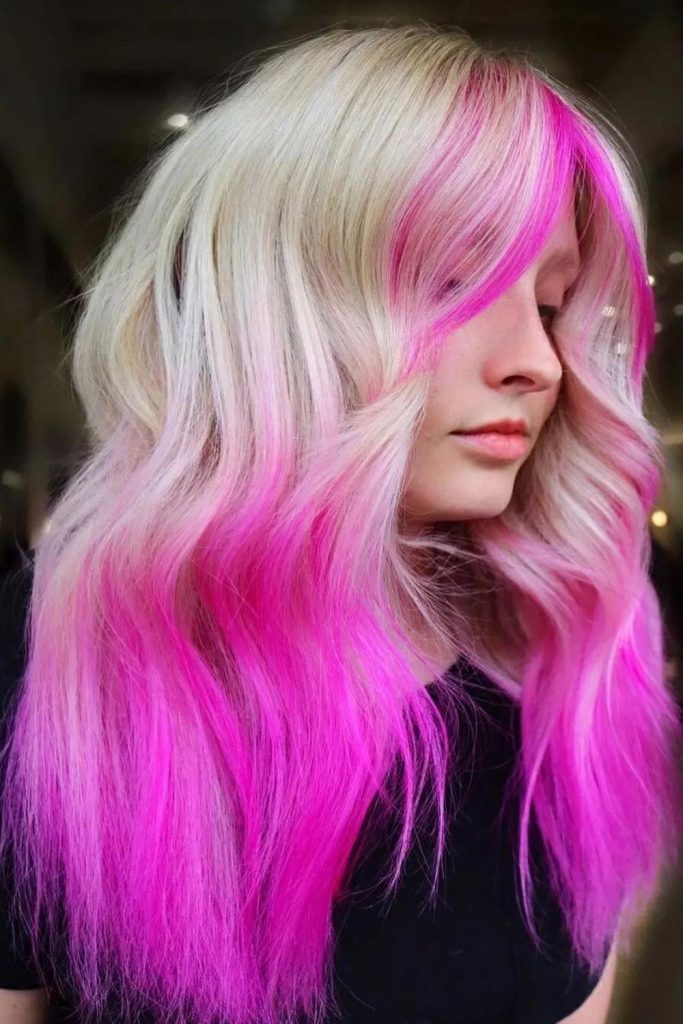 Pink Ombre and Face-Framing Highlights