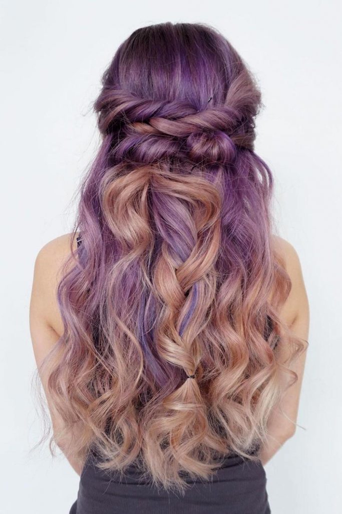 Purple to Peach Blonde Hair