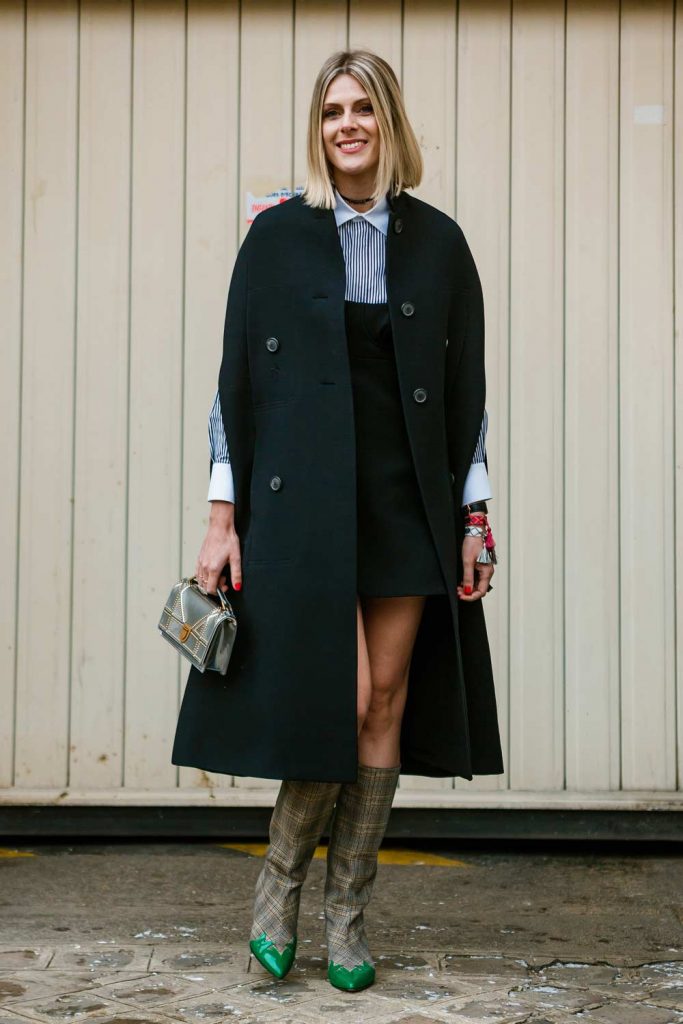 Preppy Look with a Long Cape