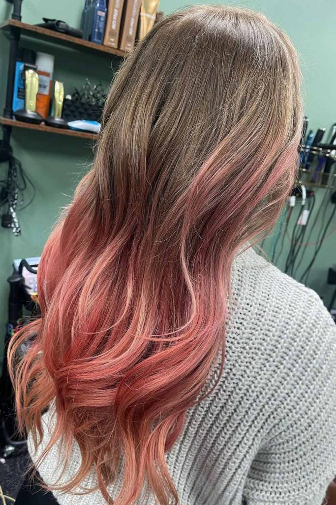 Light Brown Ombre with Rose Hues
