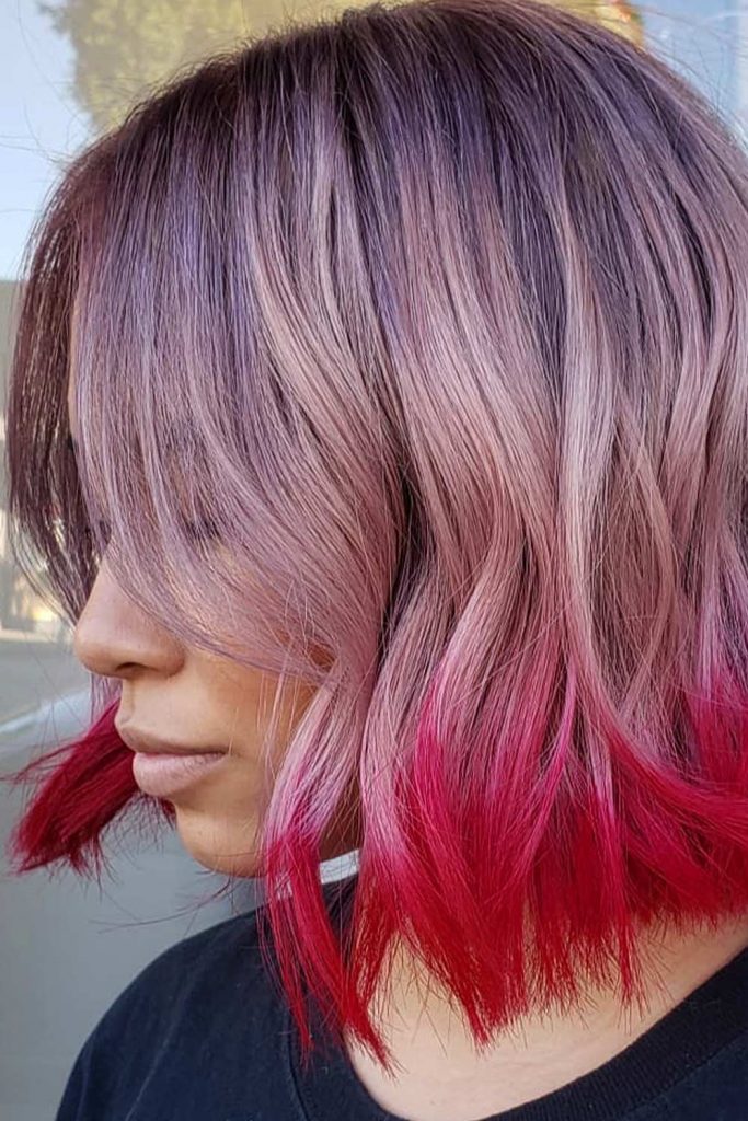 Dusty Rose with Magenta Tips