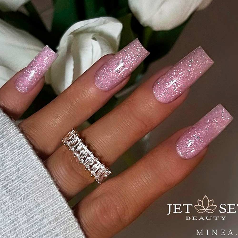 Glitter Rose Gold Nails For Festive Occasions And More