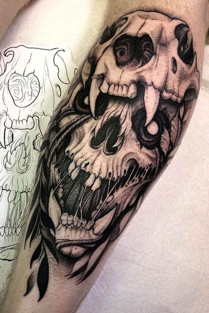 Dark Skull Design Tattoo