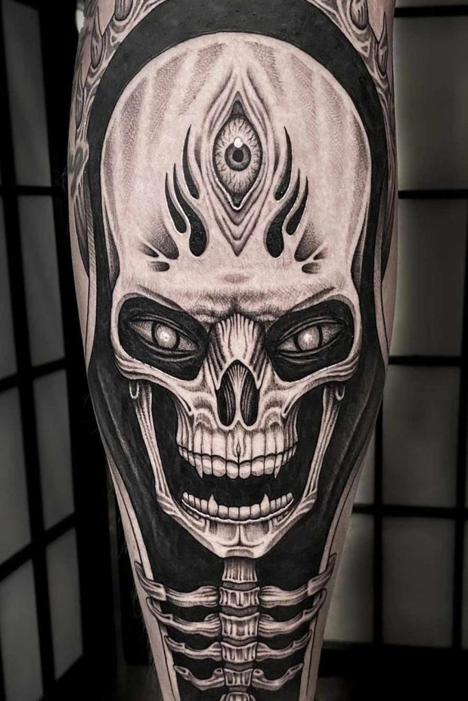 Blackwork Skull Tattoo
