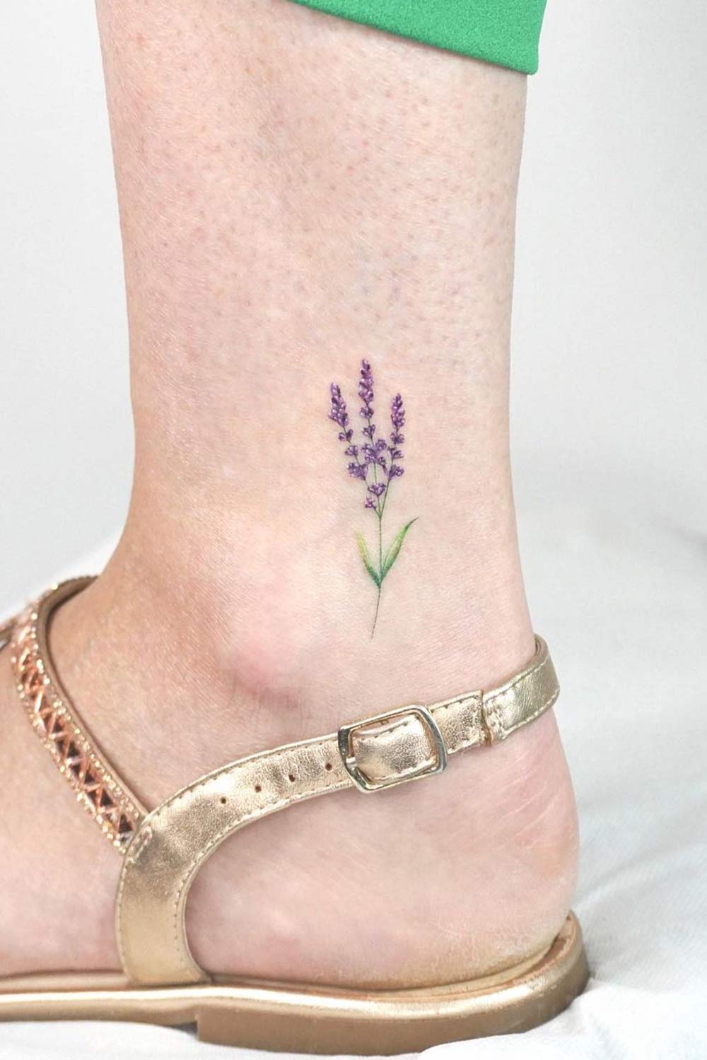 Minimalist Lavender Tattoo Design