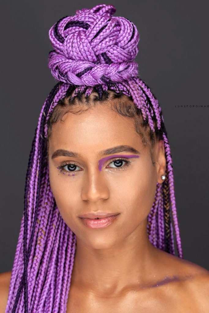 Purple Braided Bun
