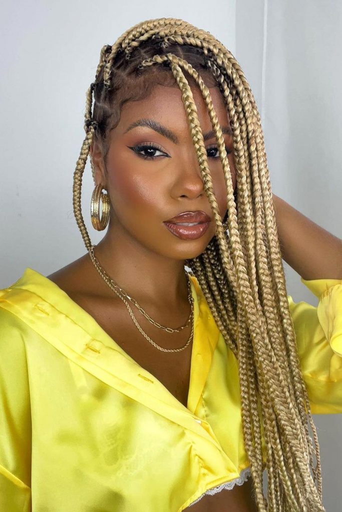 Side Parted Box Braids