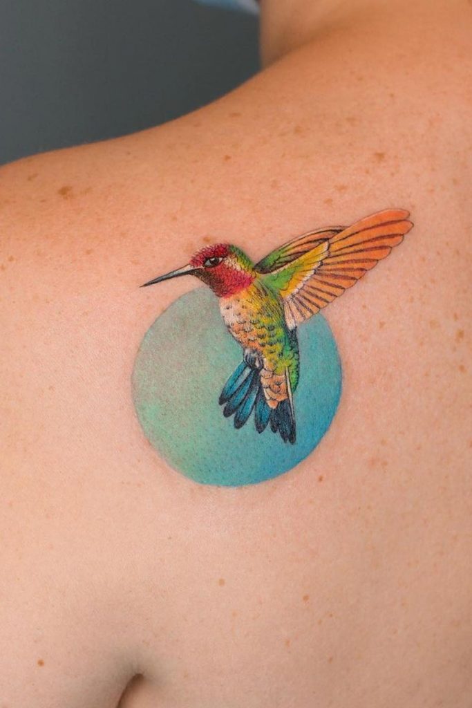 Shoulder Hummingbird Tattoo