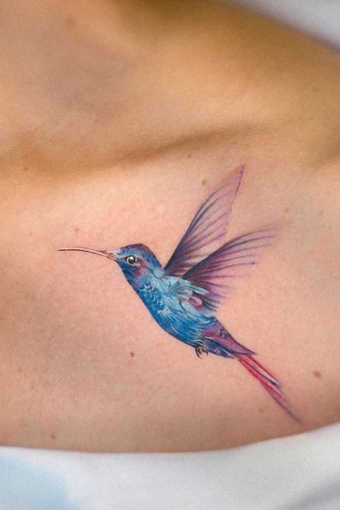 Small Hummingbird Design Tattoo