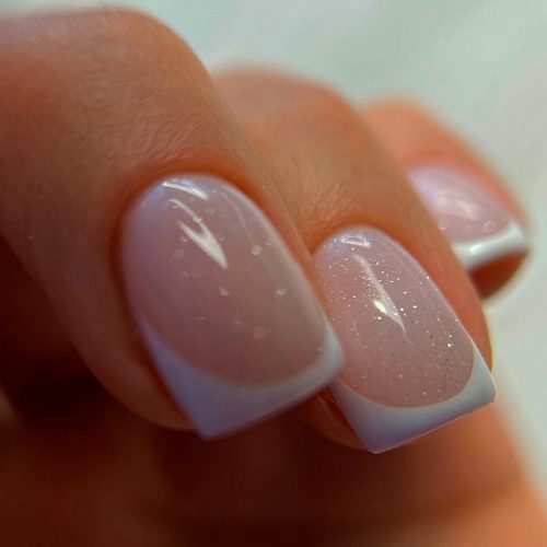 French Manicure with Shimmer