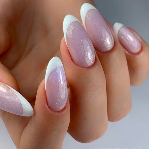 French Manicure with Shimmer