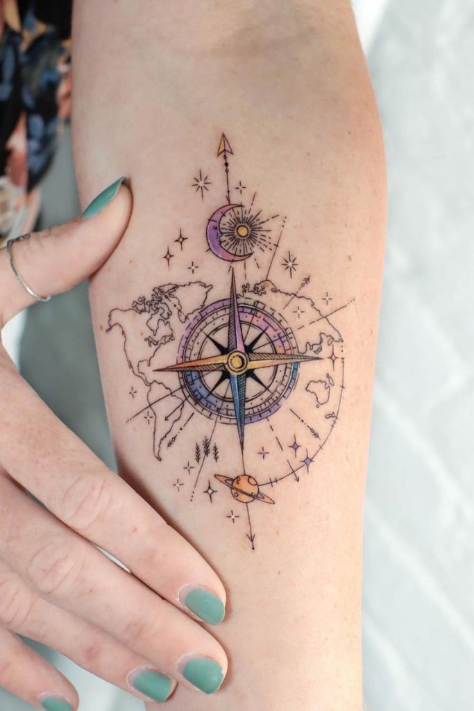 Forearm Colorful Compass