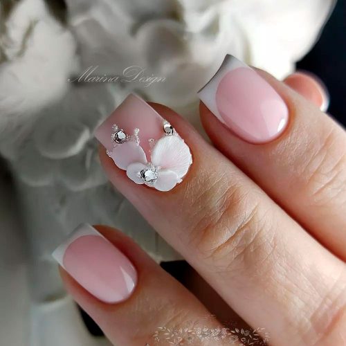 Coquette Manicure with Flowers