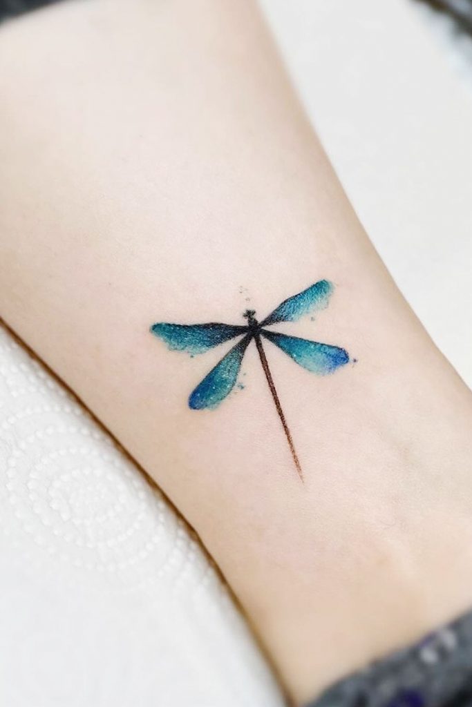 Minimalist Dragonfly on Ankle