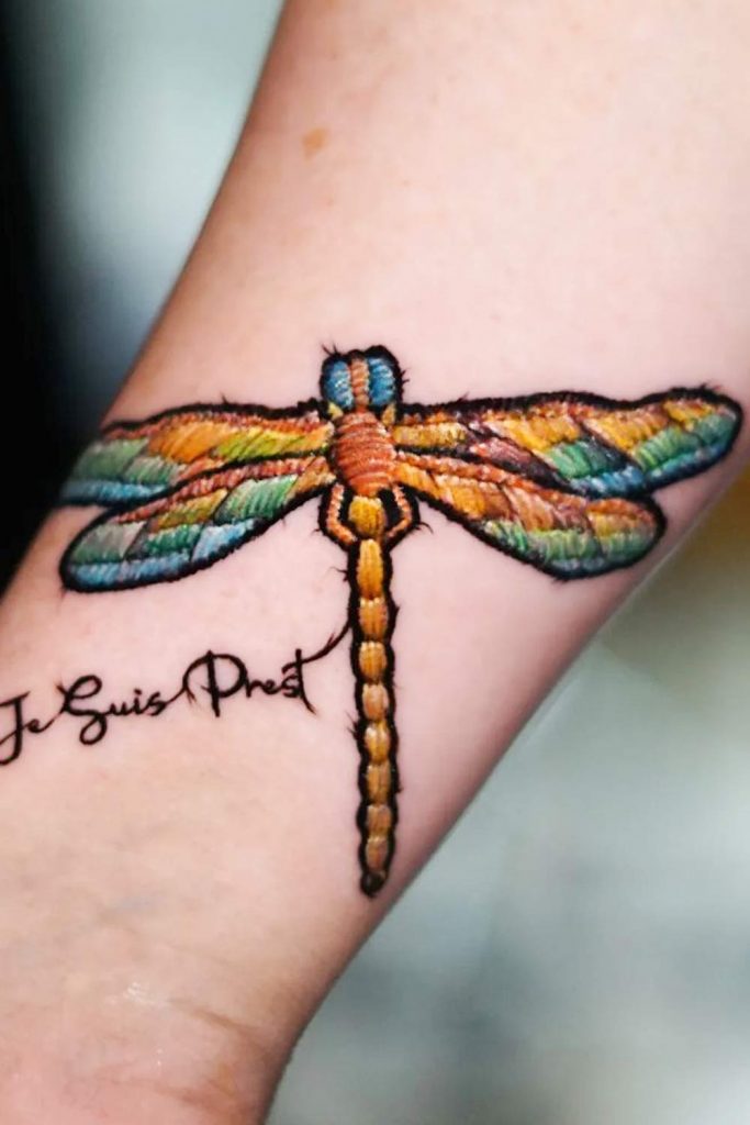 Embroidery Style Dragonfly