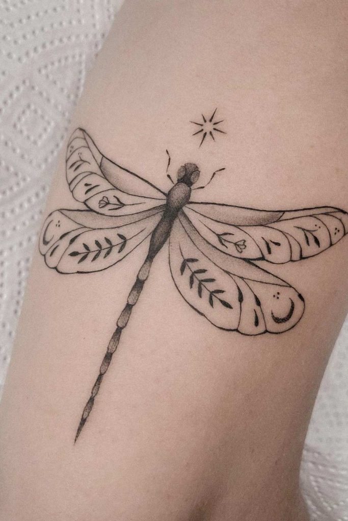 Dragonfly with Ornamental Elements