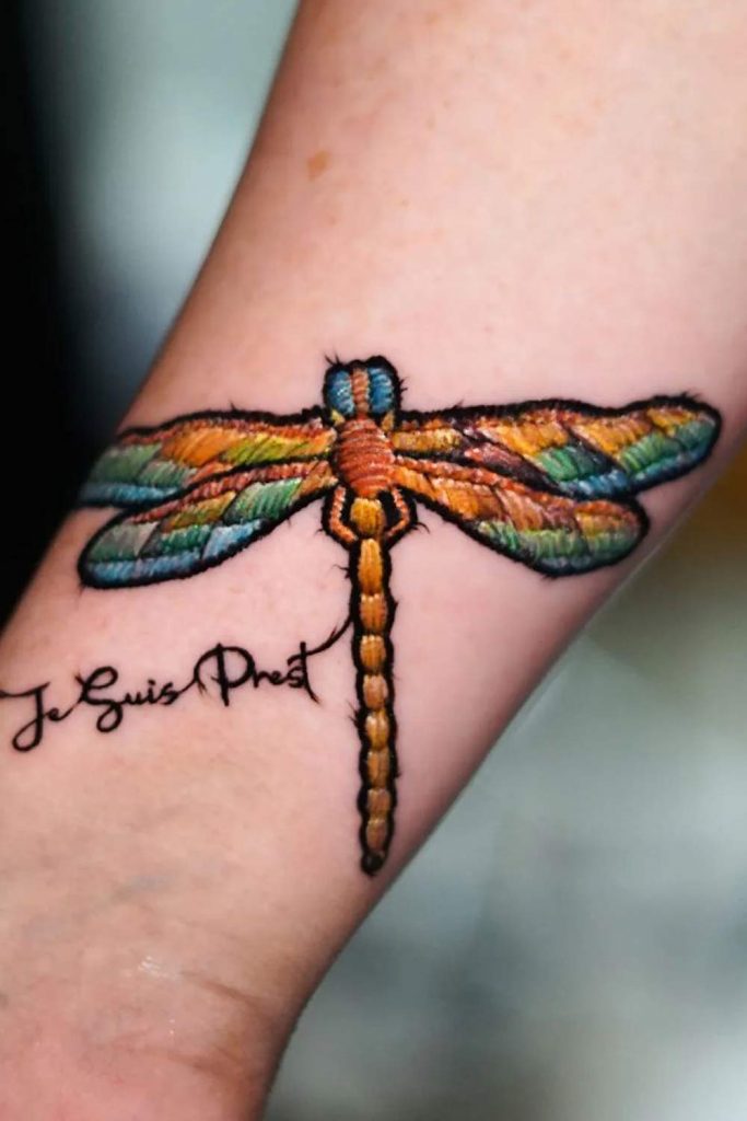 Dragonfly Embroidery Tattoo