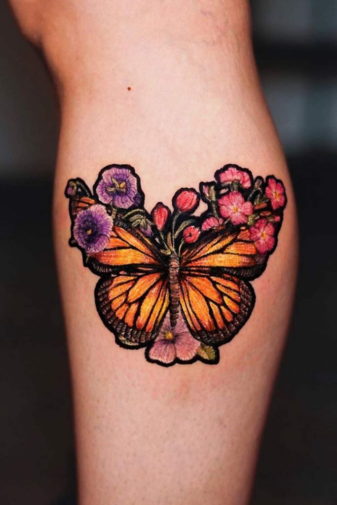 Butterfly with Flowers