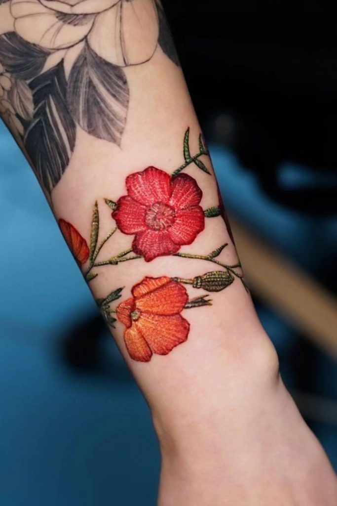 Floral Bracelet Tattoo