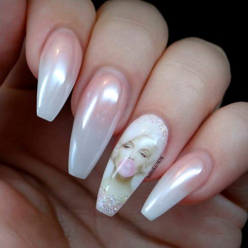 Coffin-Shaped Gel Nails Designs