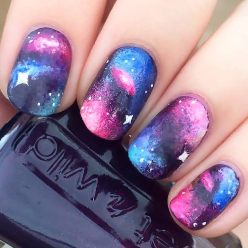 Galaxy Manicure For Long Nails