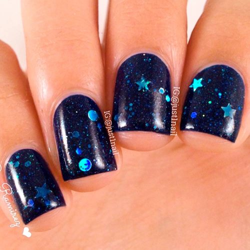 Galaxy Nails for Different Nail Shapes