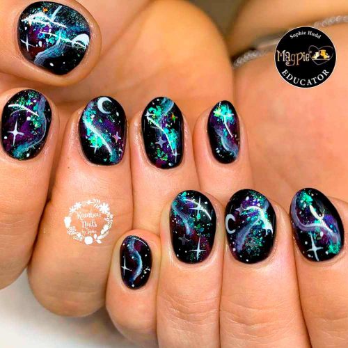 Galaxy Manicure For Long Nails