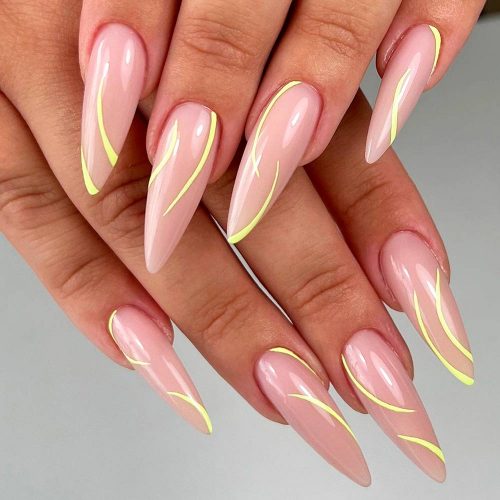 Beautiful Almond-Shaped Long Nails