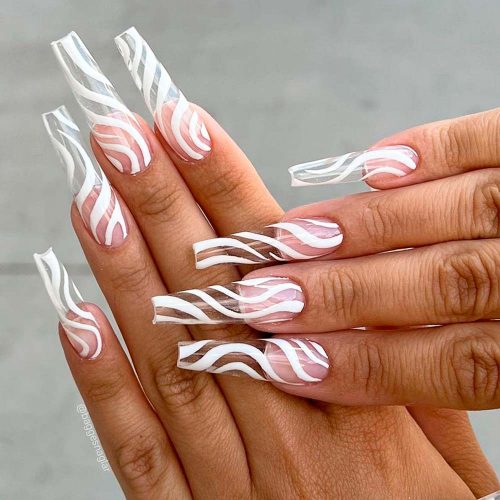 Coffin-Shaped Long Nails