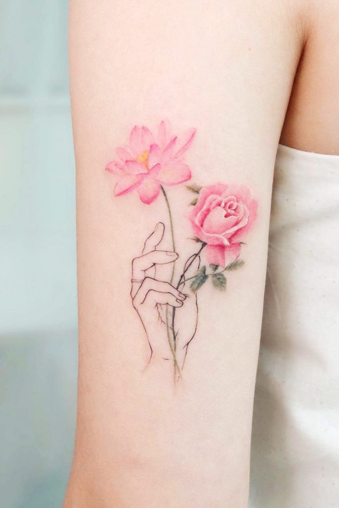 Rose and Lotus Flowers