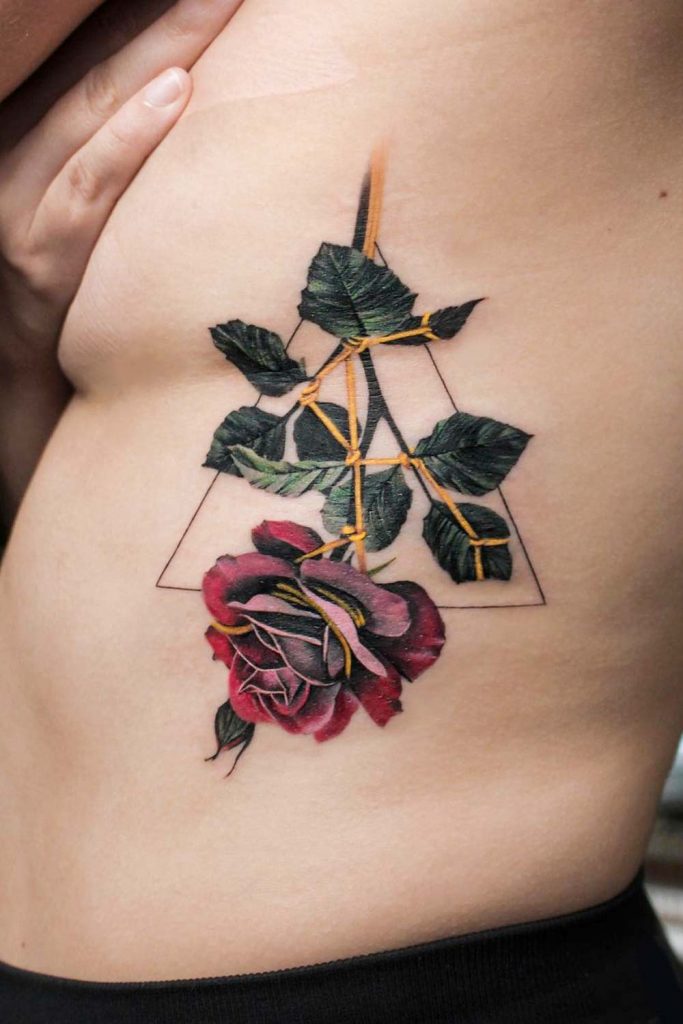 Rose with Geometric Elements