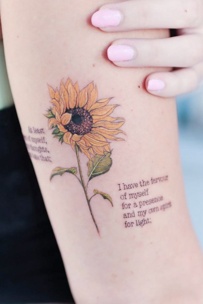 Sunflower and Lettering