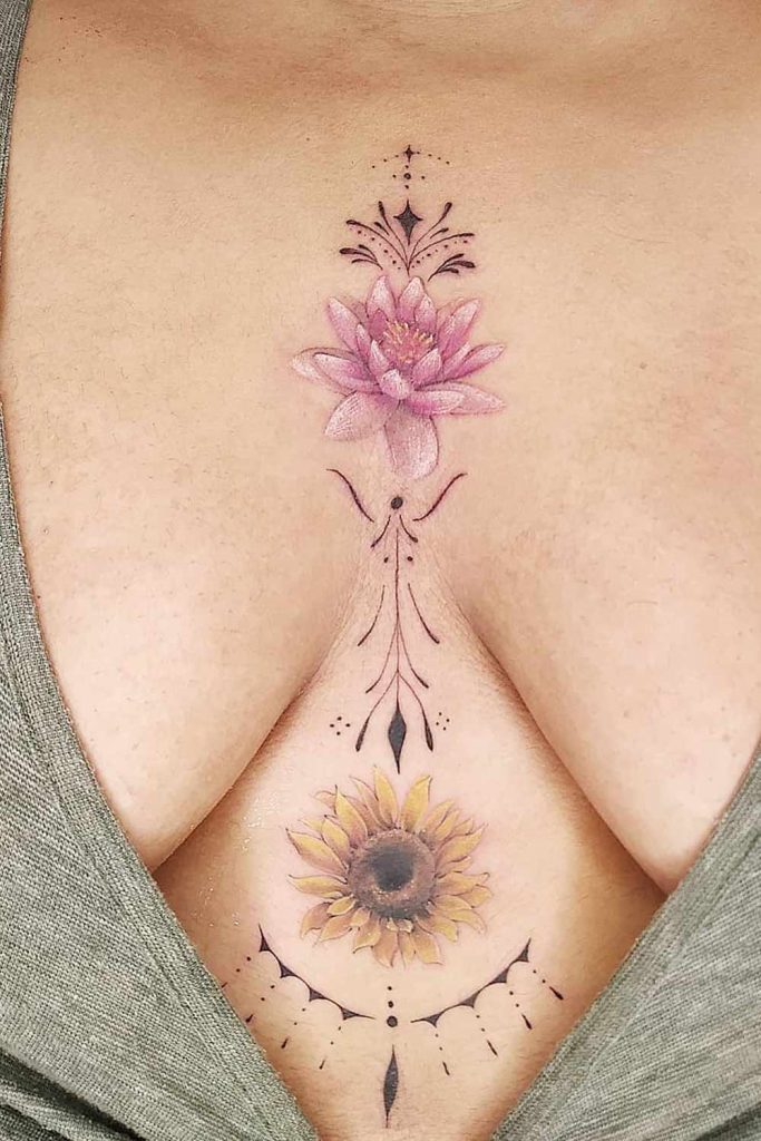 Sunflower and Lotus 