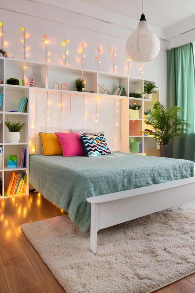 Colorful Bedroom with LED lights