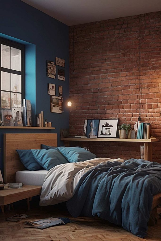 Industrial-style room with Brick Walls