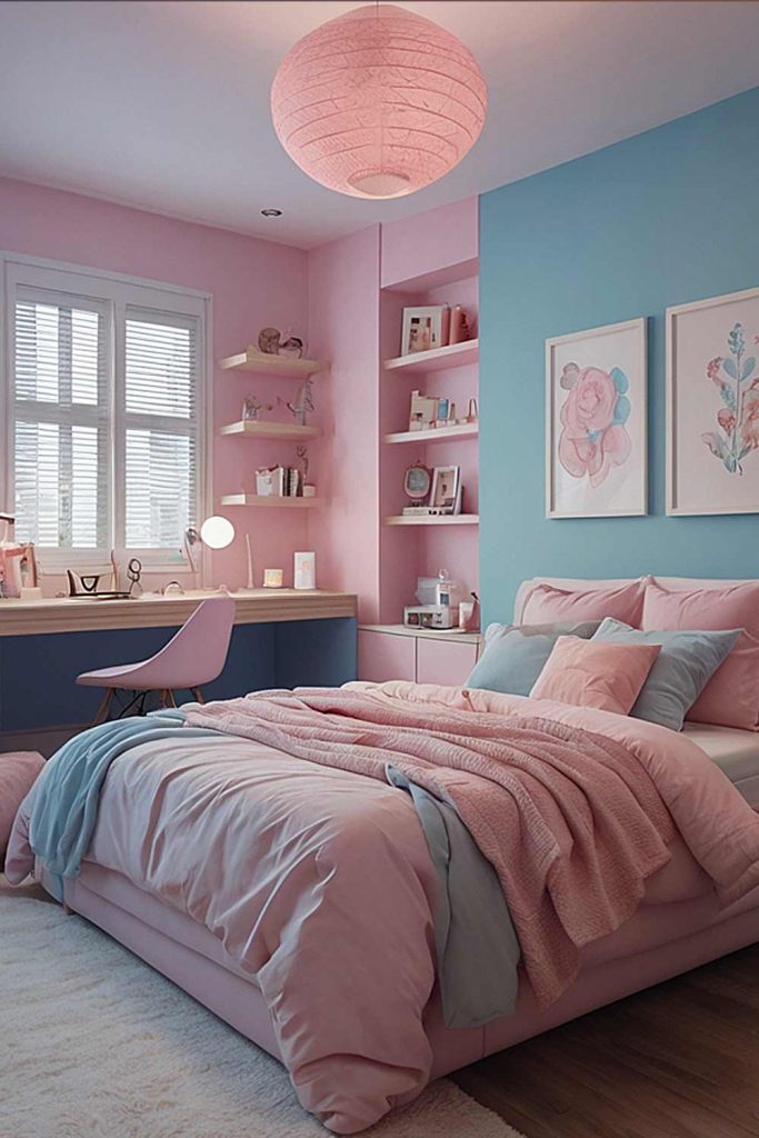 Pastel Blue and Pink Combination