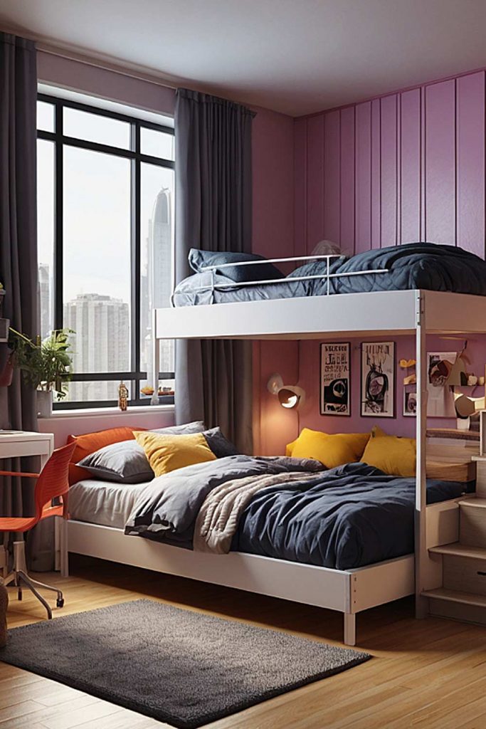 Teen Bedroom with Two-Floor Bed
